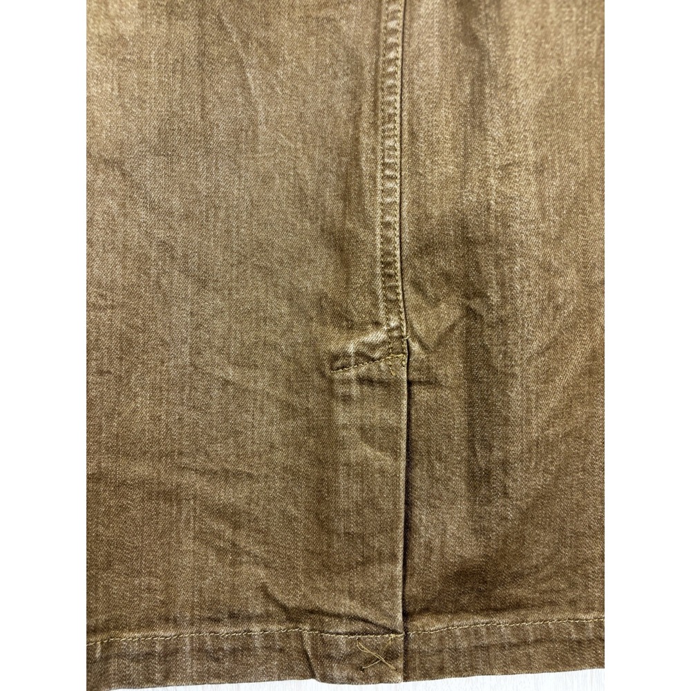 Lauren Ralph Lauren Denim Pencil Skirt 8 Brown Tan Equestrian Chic Classic - Picture 5 of 6